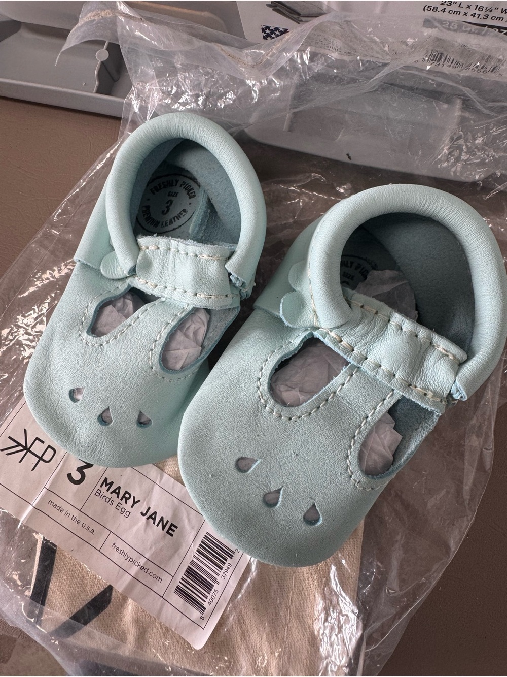 Freshly Picked Mary Jane Baby Shoes in Bird's Egg Mint